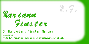 mariann finster business card
